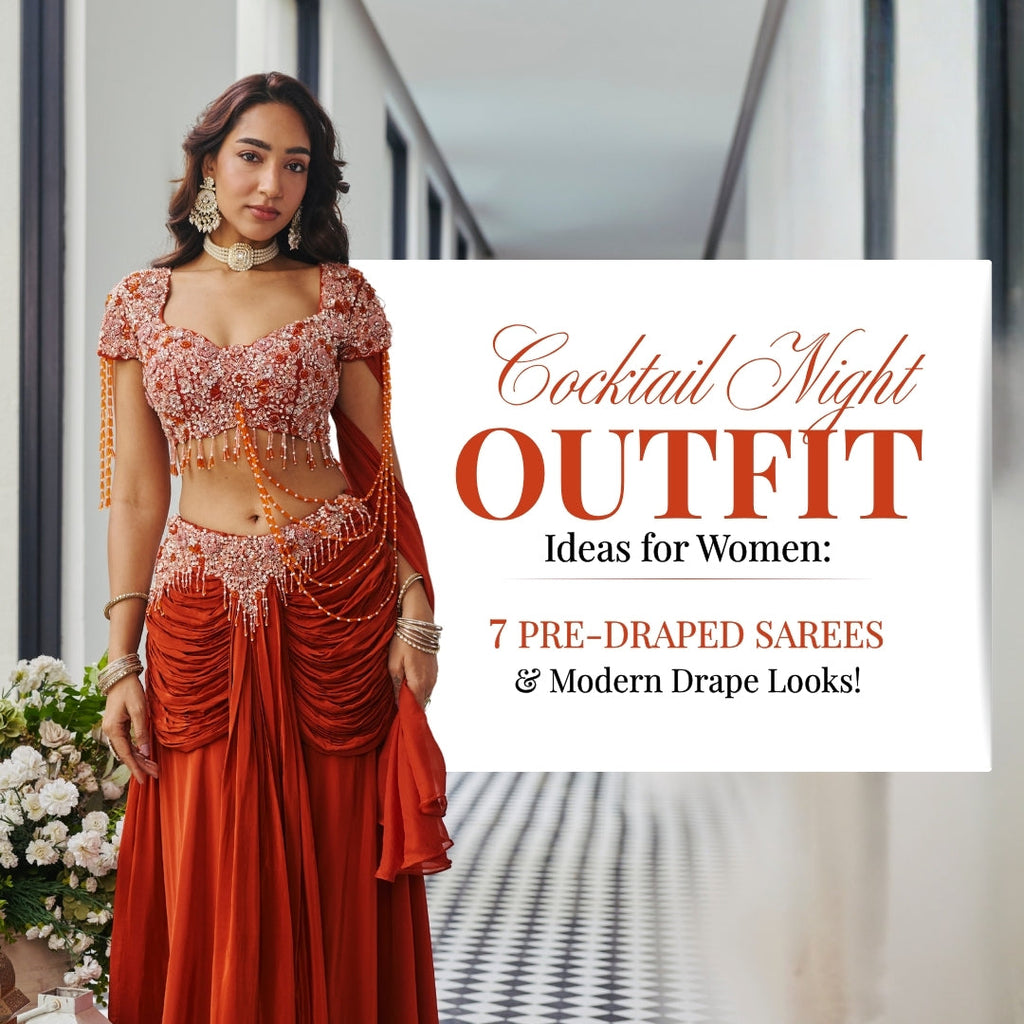 Cocktail Night Outfit Ideas for Women: 7 Pre-Draped Sarees & Modern Drape Looks