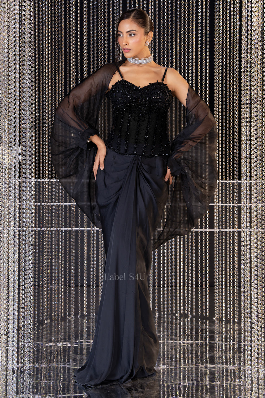 Black Obsession-Corset Skirt Set