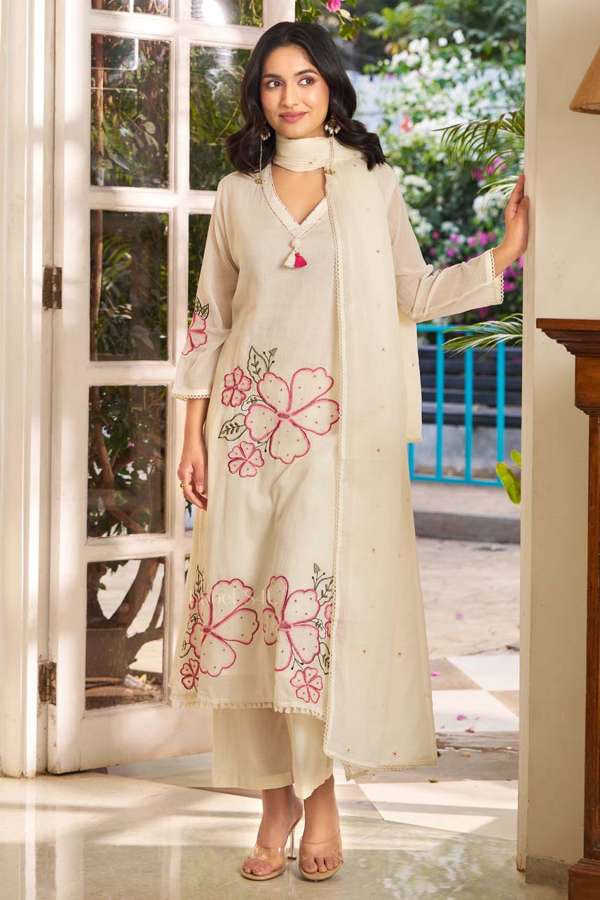 Bloom Ivory Cotton -Suit Set