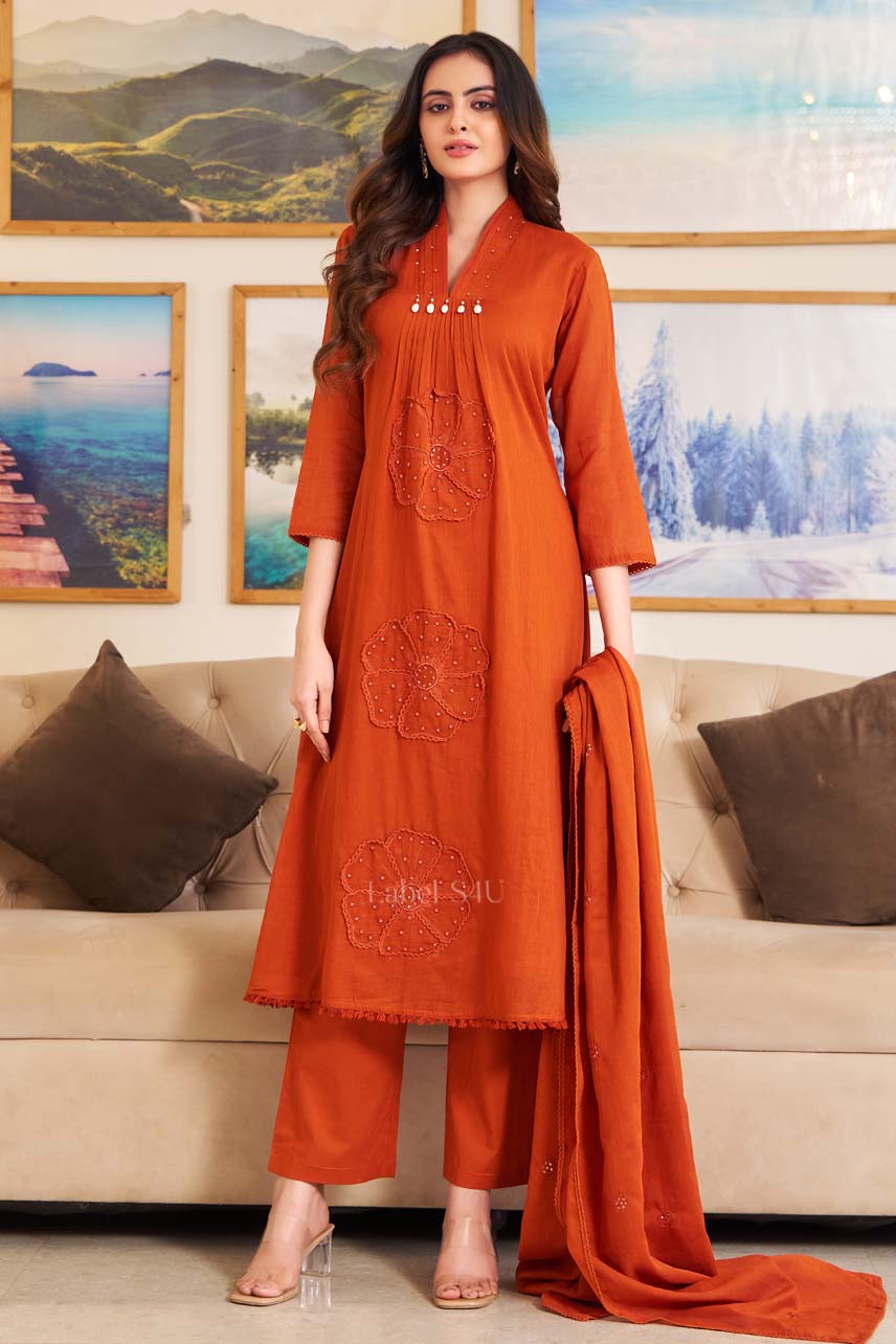 Tara Orange-Suit Set