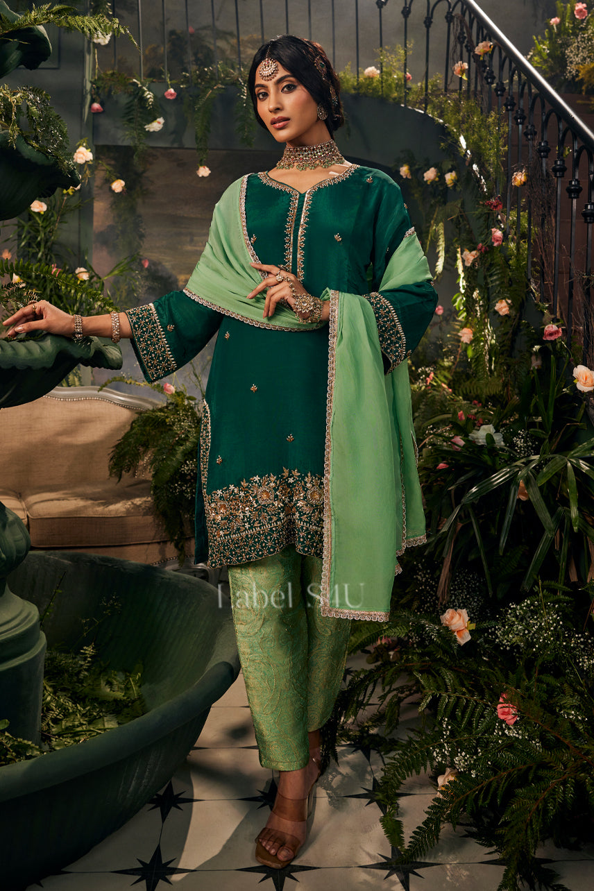 Naaz-Suit Set With Banarasi Pant