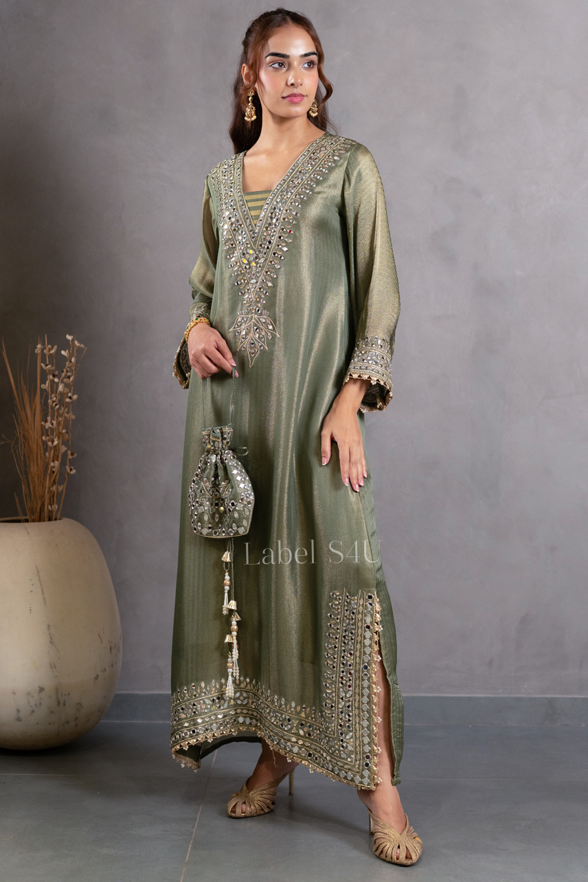 Jashn Embellished Long Kaftan Set