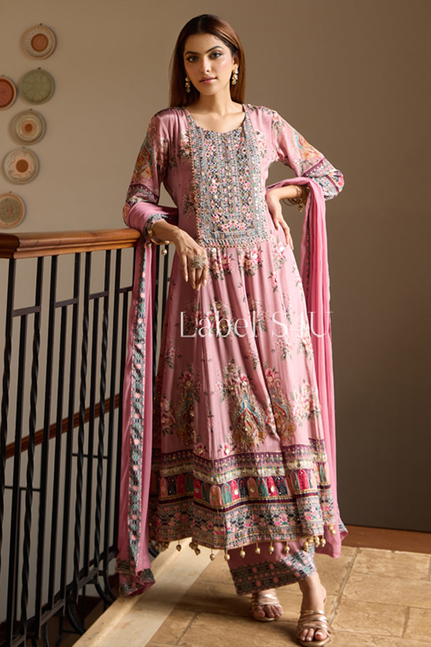 Rosewood Elegance-Anarkali