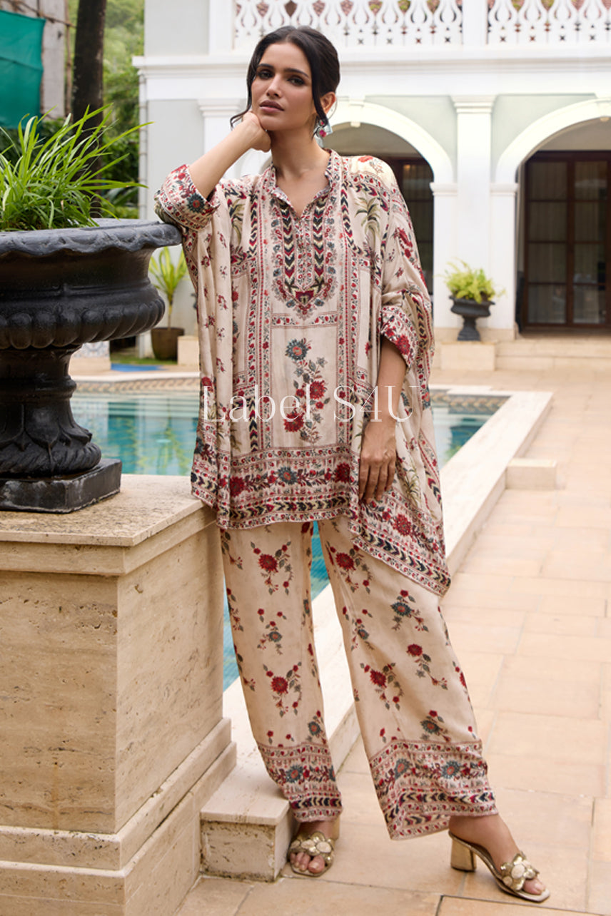 Vintage Flora-Kaftan Set