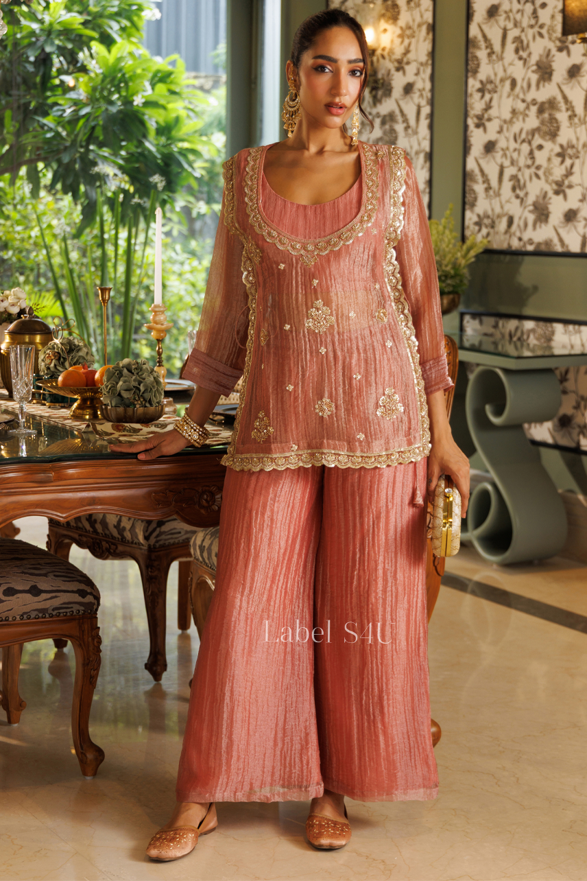 Peach Crush Tissue Co-ord Set