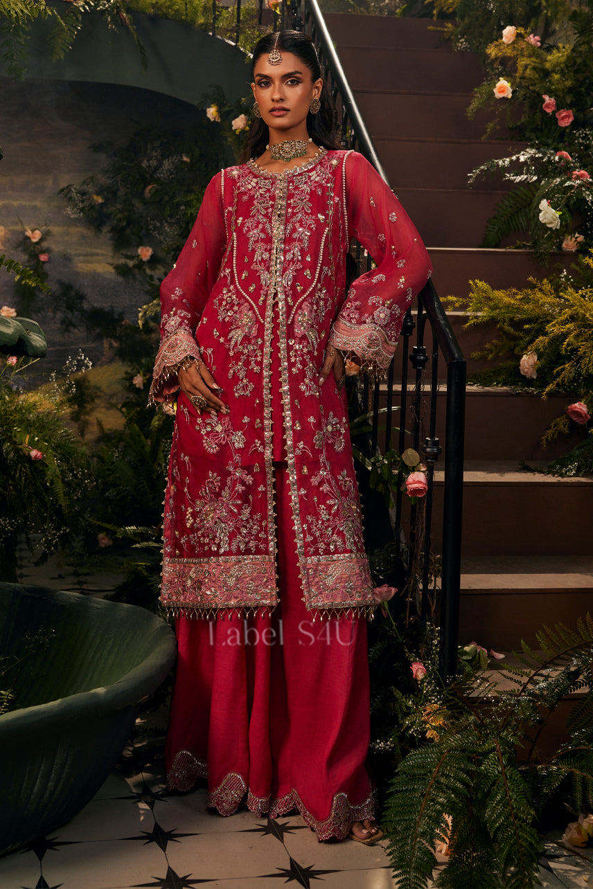 Rani Pink Embroidered-Jacket Set