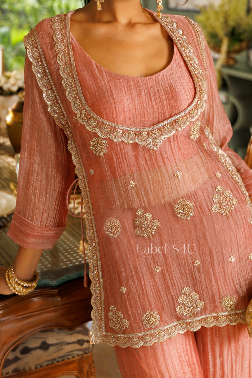 Peach Crush Tissue Co-ord Set