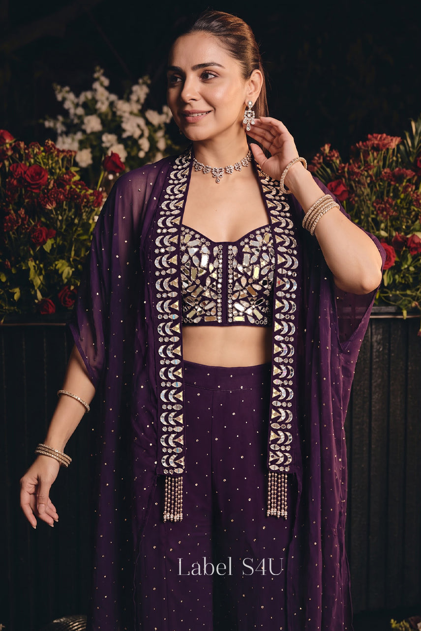 Mirrorwork Embellished Palazzo Set