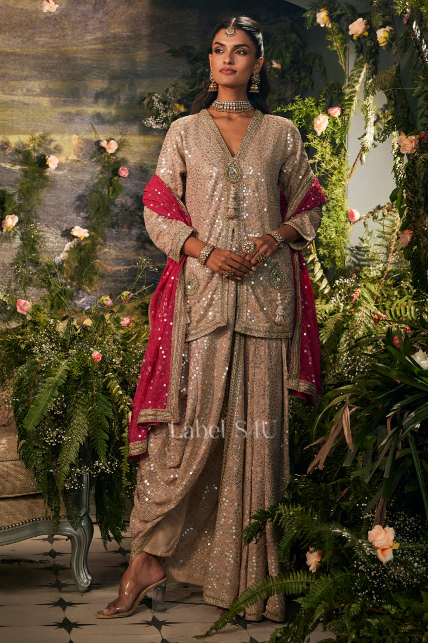 Ruhani Golden Indo-Western Set