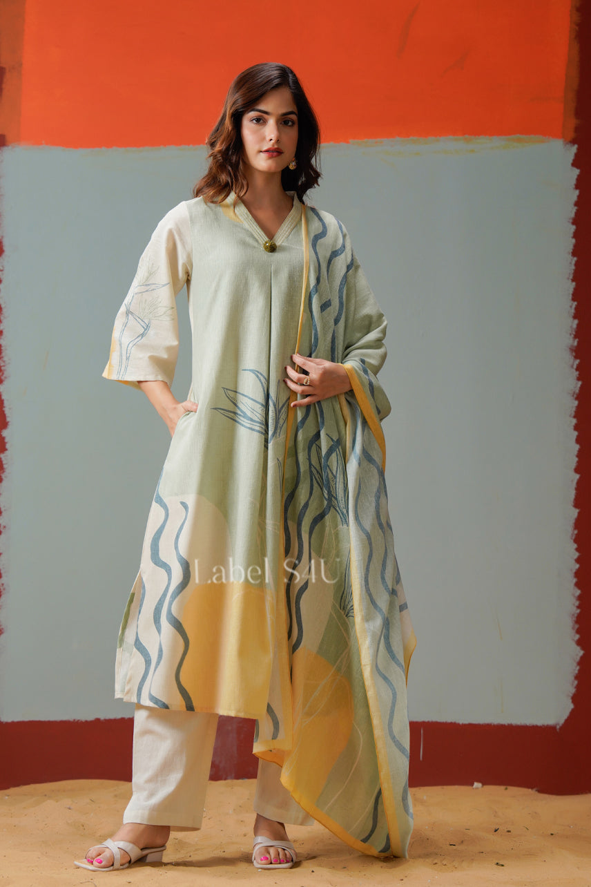 Serene Sage Green-Suit Set