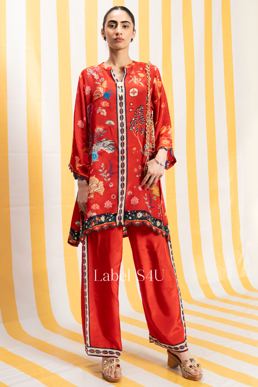 Scarlet Printed Crepe Co Ord Set