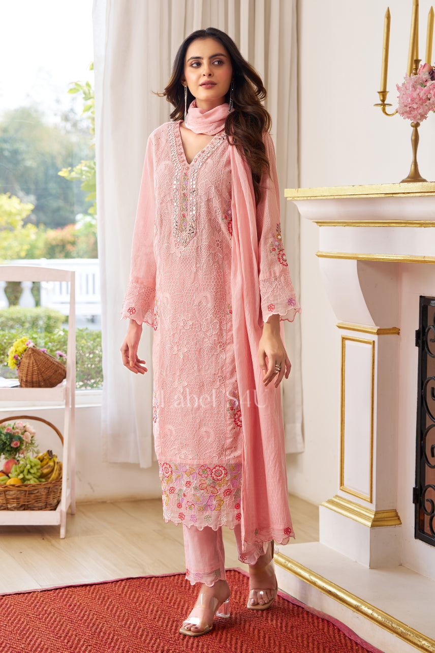 Kiara Embroidered-Suit Set