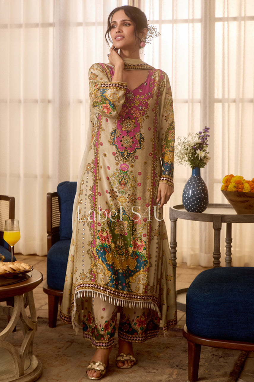 Rosewood Elegance Suit Set with Farshi Salvar | Label S4U main image 0