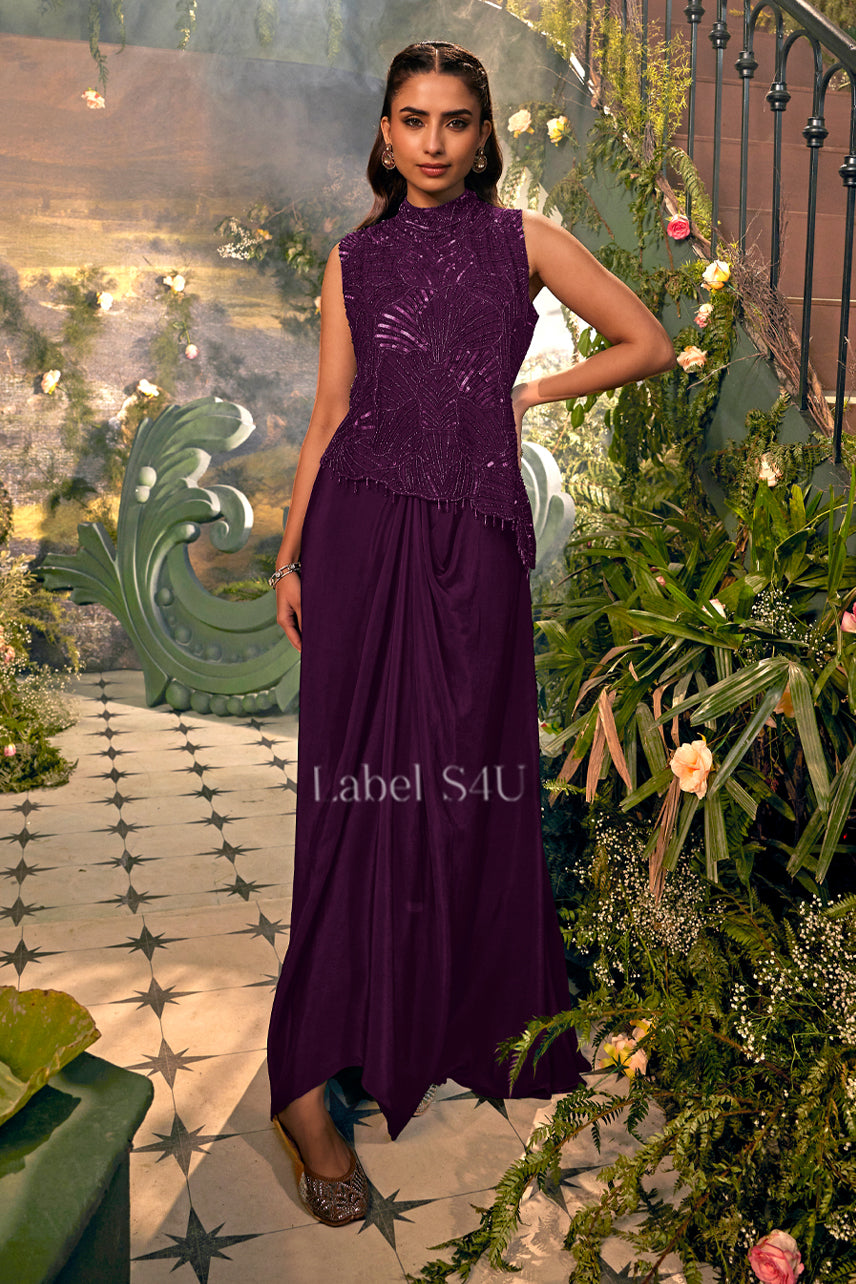 green emerald velvet dress Fuchsia Pink Indo Western Dress for Women – Plum and Peaches