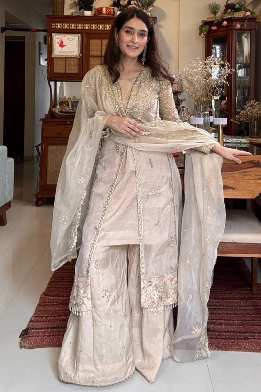Meherbano Center Slit-Anarkali Set