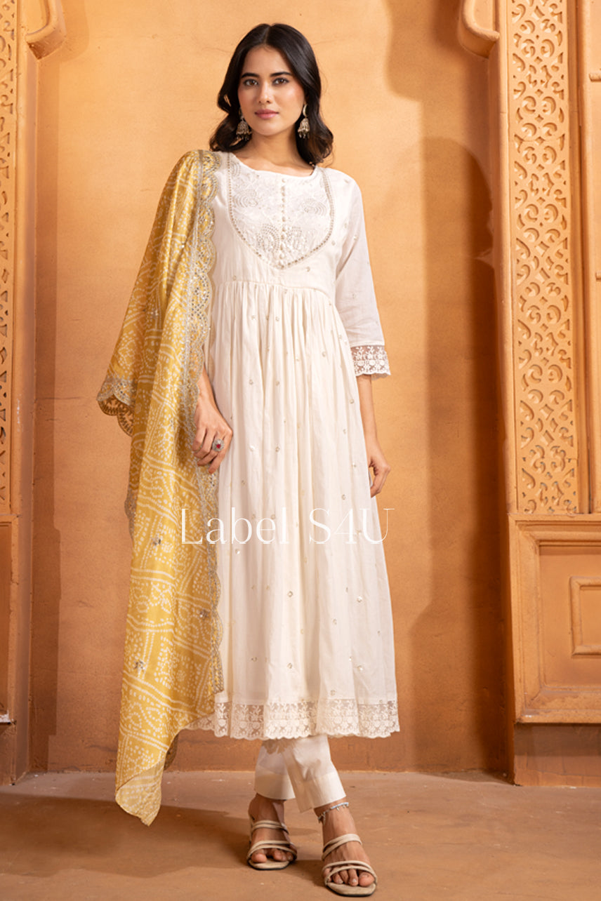 Classic Ivory-Anarkali