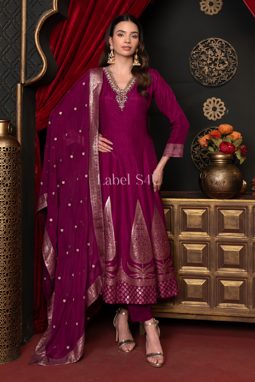 Royal Purple-Anarkali Set