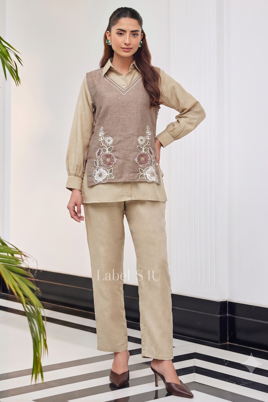 Mocha Bloom Cotton Co ord Set