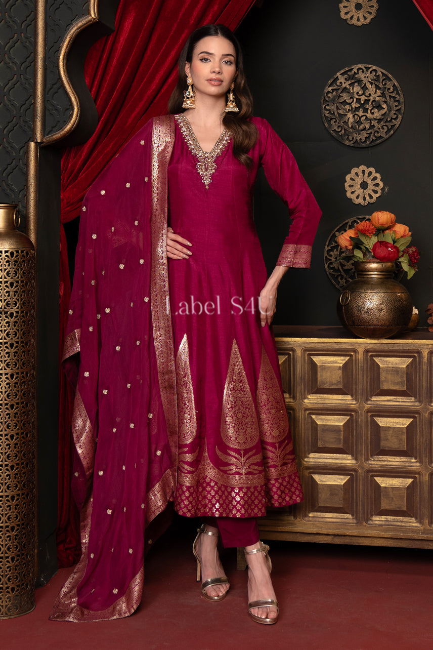 Royal Maroon-Anarkali Set