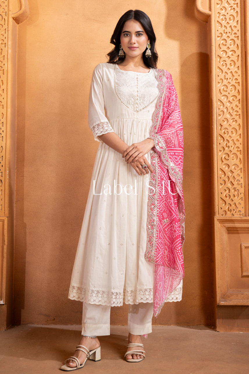 Classic Ivory-Anarkali