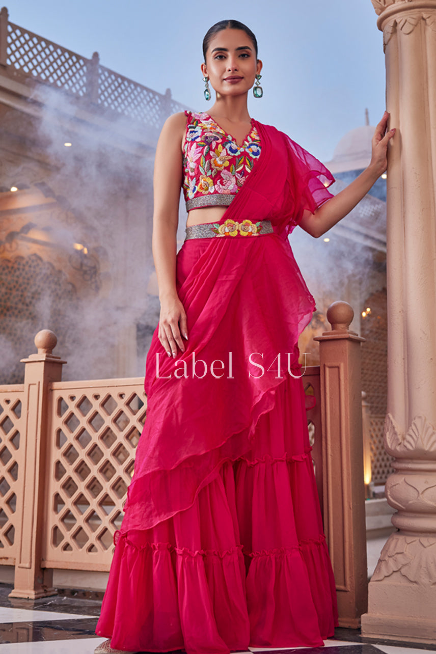 Scarlet Pre- Drape-Saree