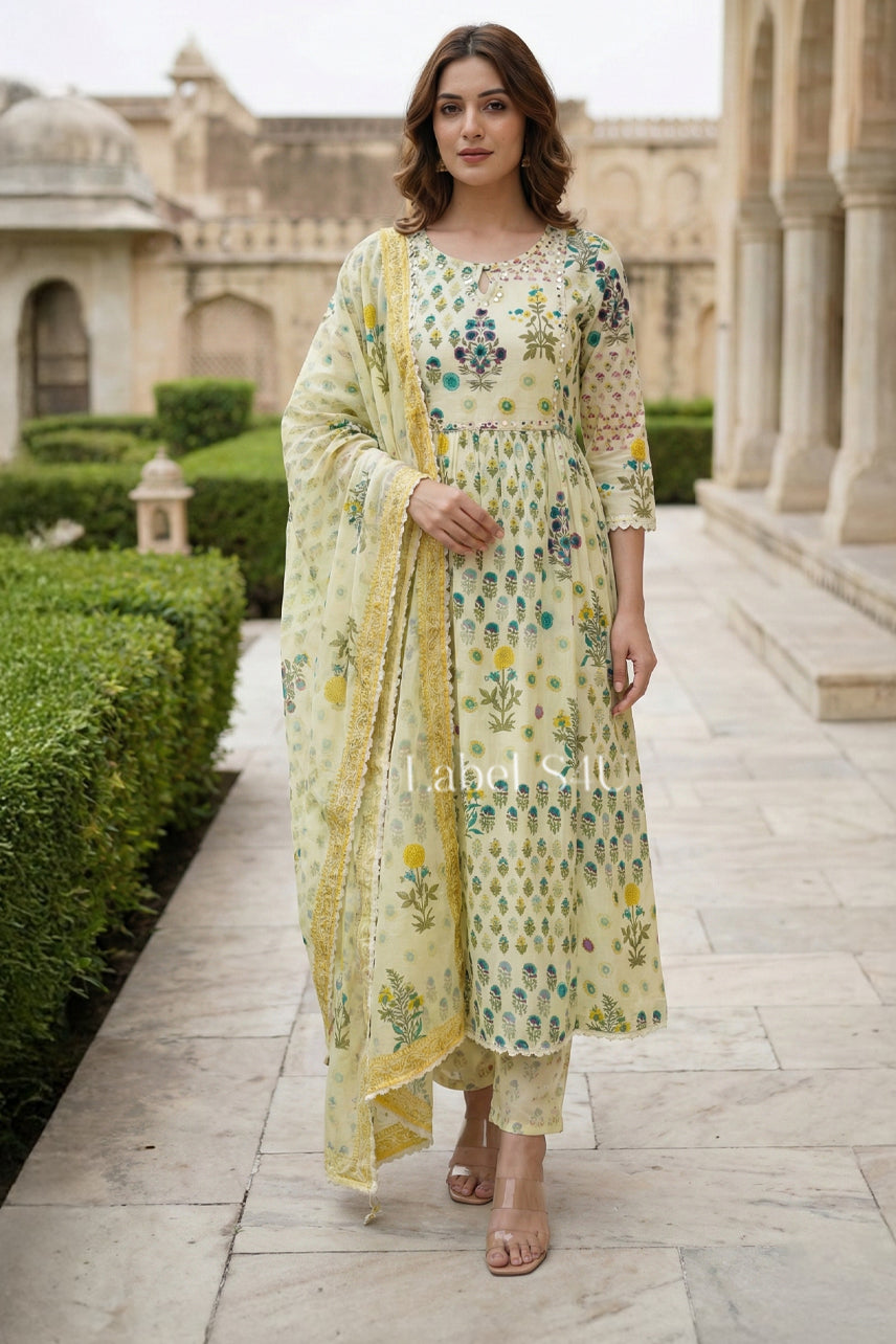 Printed Cotton-Anarkali Set