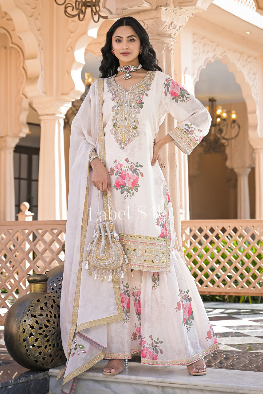 Pink Ramzan Eid Dresses Sharara Suit Ramzan New Fashion