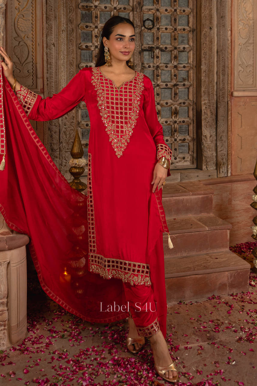 Rani Pink Goldline Suit Set