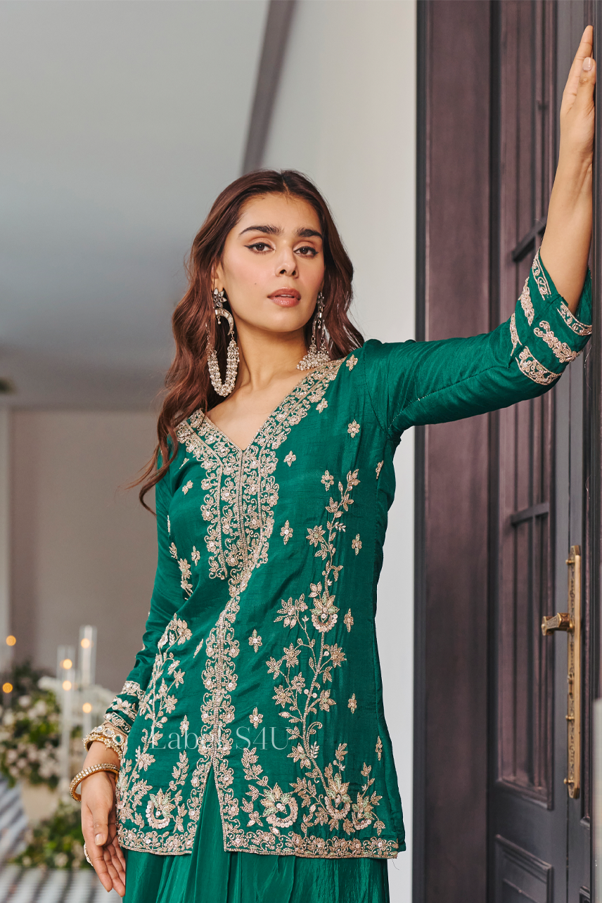 Emerald Elite Handwork Skirt Set