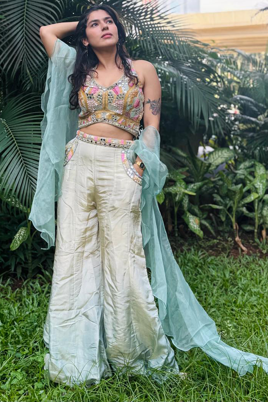 Serena Ombre Handwork Palazzo Set