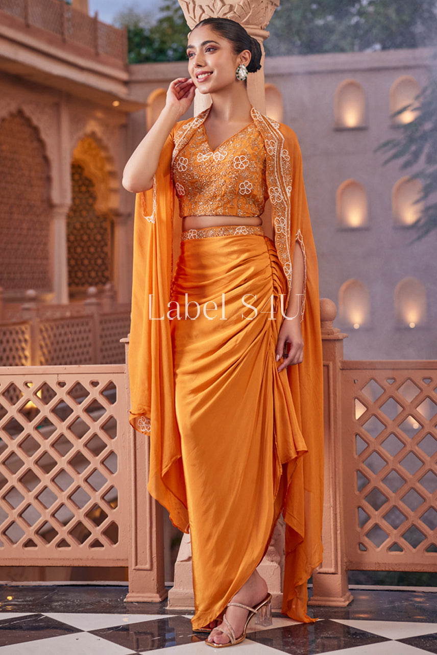 Saffron Splendor-Cape-Set