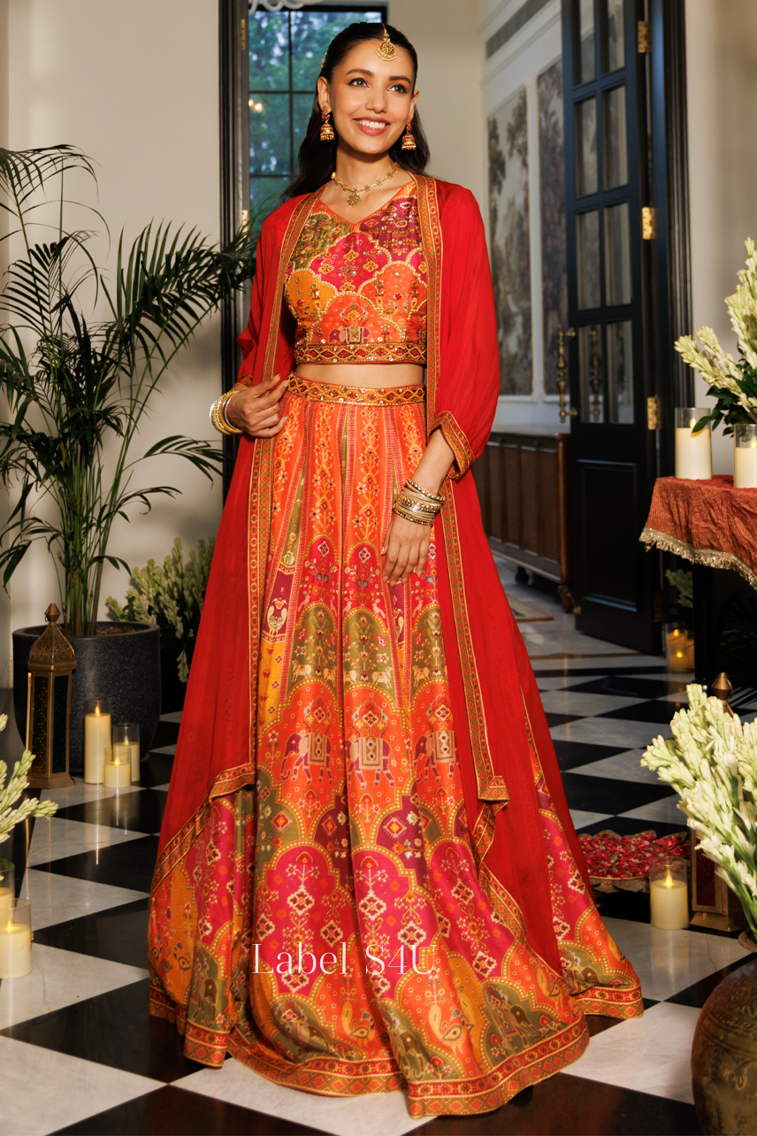 Orange Palace Parade Lehenga Set