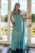 Noor-e-Aqua Handwork Palazzo Set