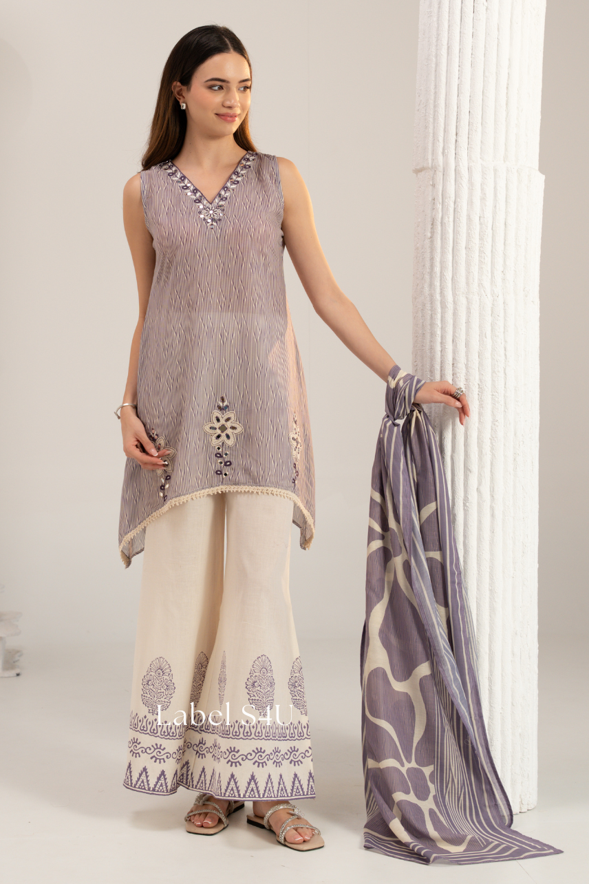 Lavender Printed Palazzo Set