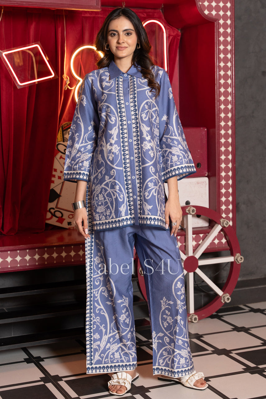 Classic Indigo Crepe-Co-ord Set