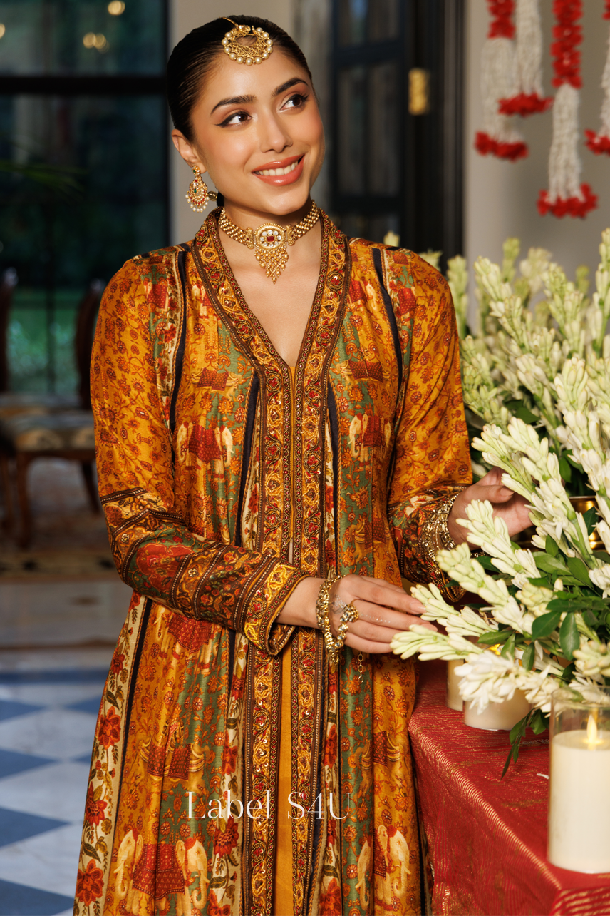 Marigold Heritage Printed Anarkali