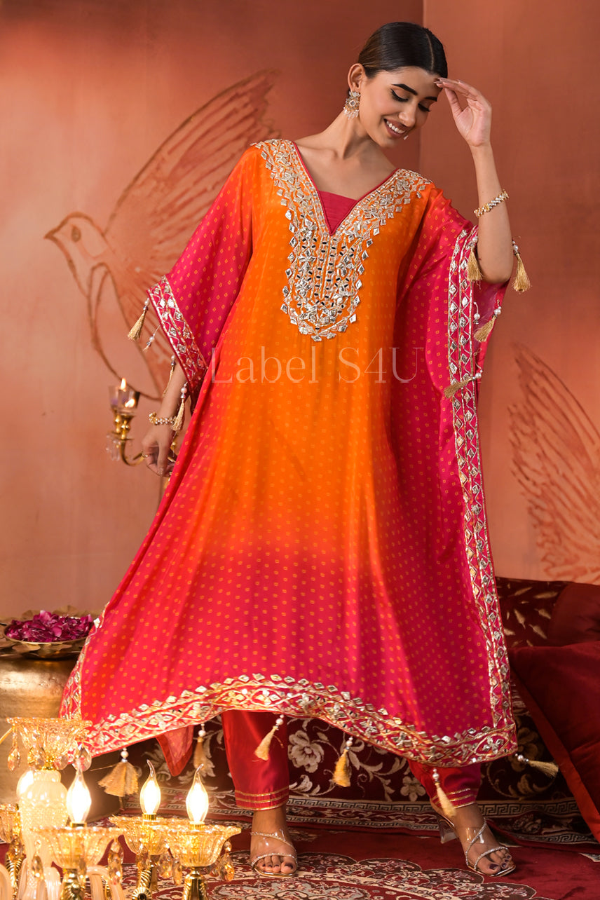 Flame Glow-Kaftan Set