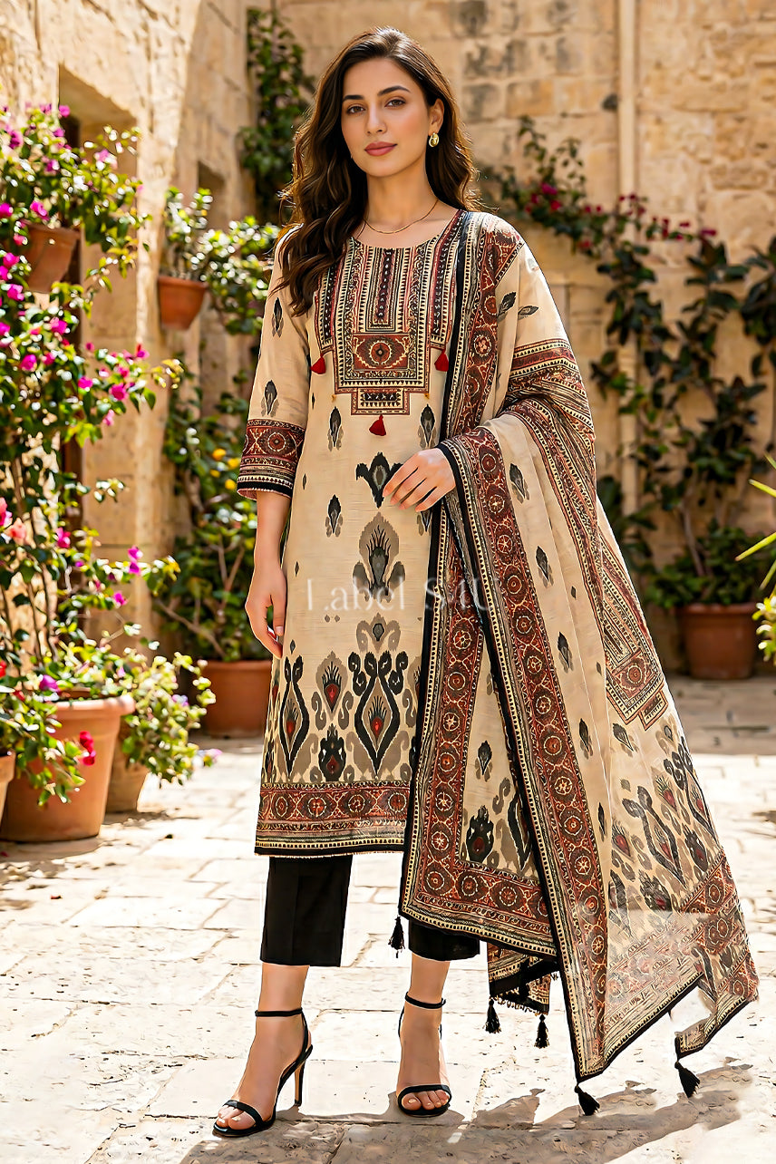 Heritage Glow Printed Suit Set