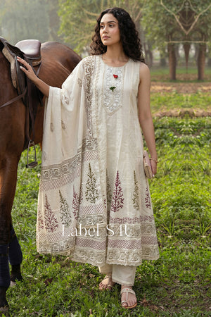 Heritage Printed Cotton Anarkali Set