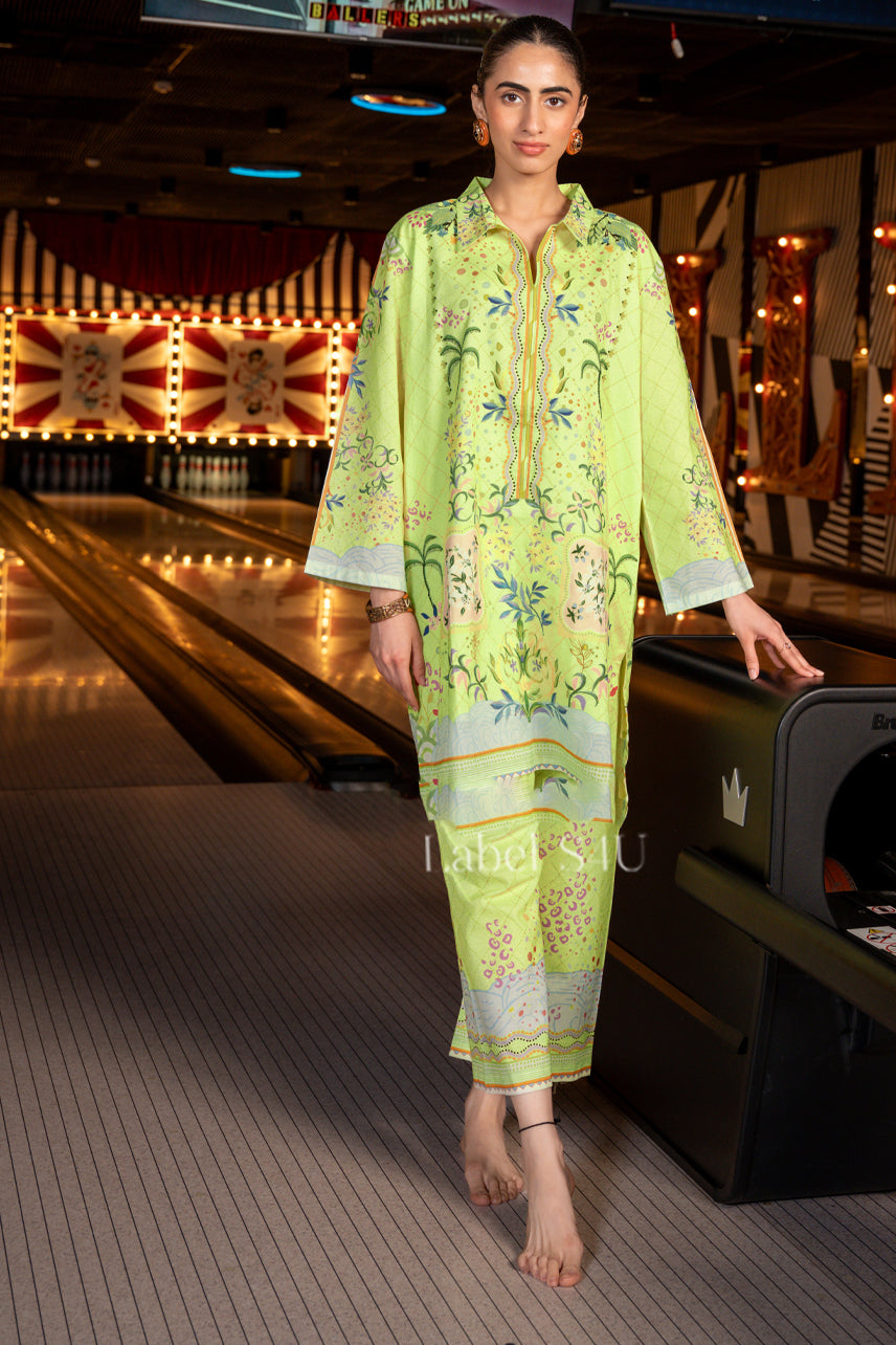 Green Bloom Cotton-Co-ord Set