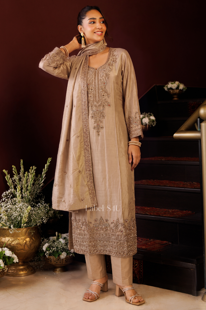 Elysia Embellished Tissue Suit Set