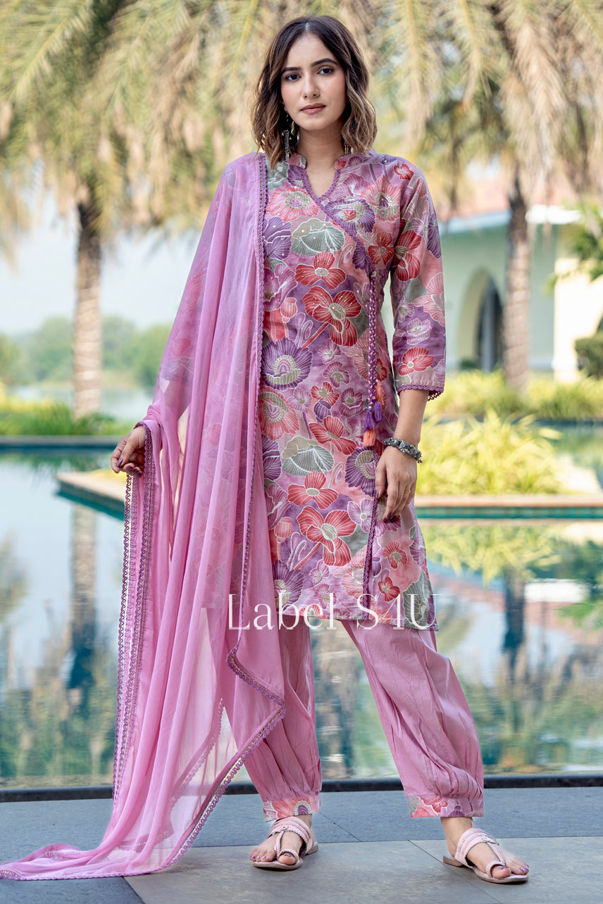 Pink Magnolia-Afghani Suit Set