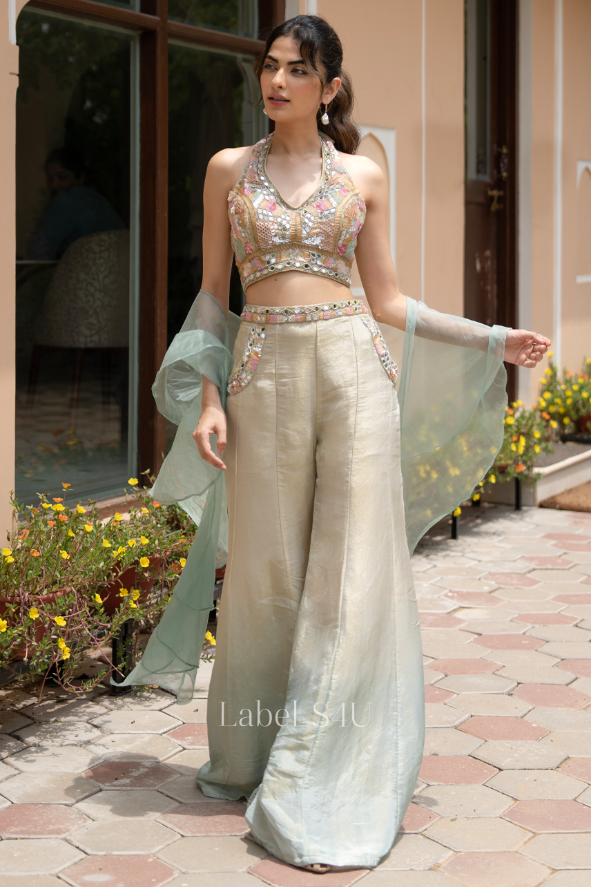 Serena Ombre Handwork Palazzo Set for women | Label S4U