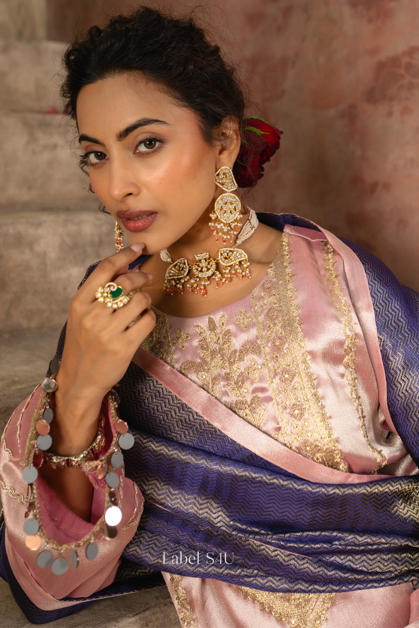 Gulabi Glaze Embellished Farshi Salwar Set