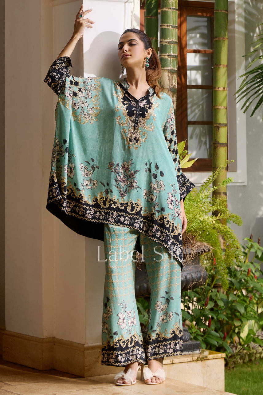 Aqua Grace-Kaftan Co-ord Set