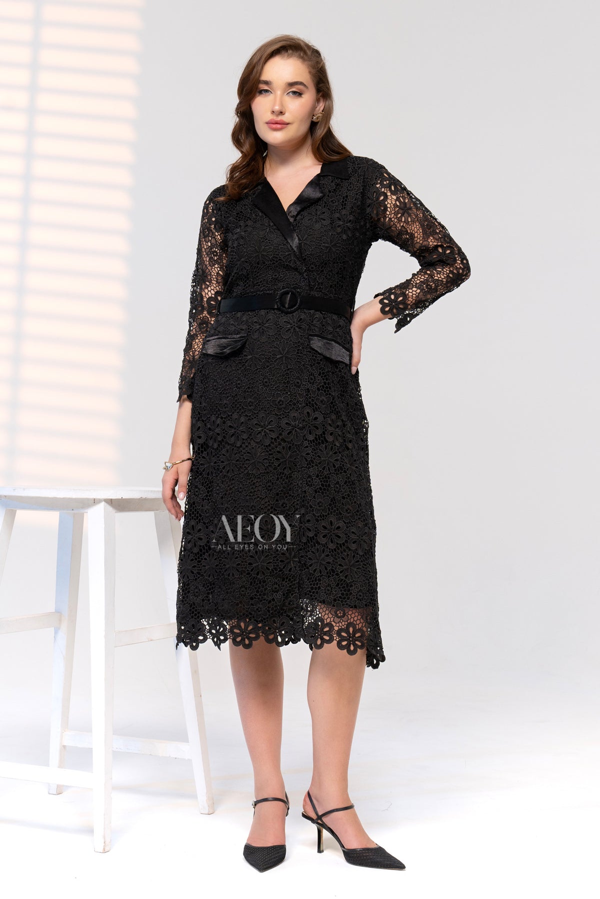 Black Lace-Maxi Dress