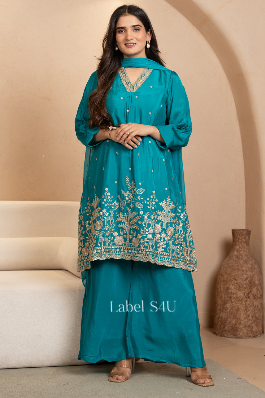 Aqua Noor-Palazzo Set