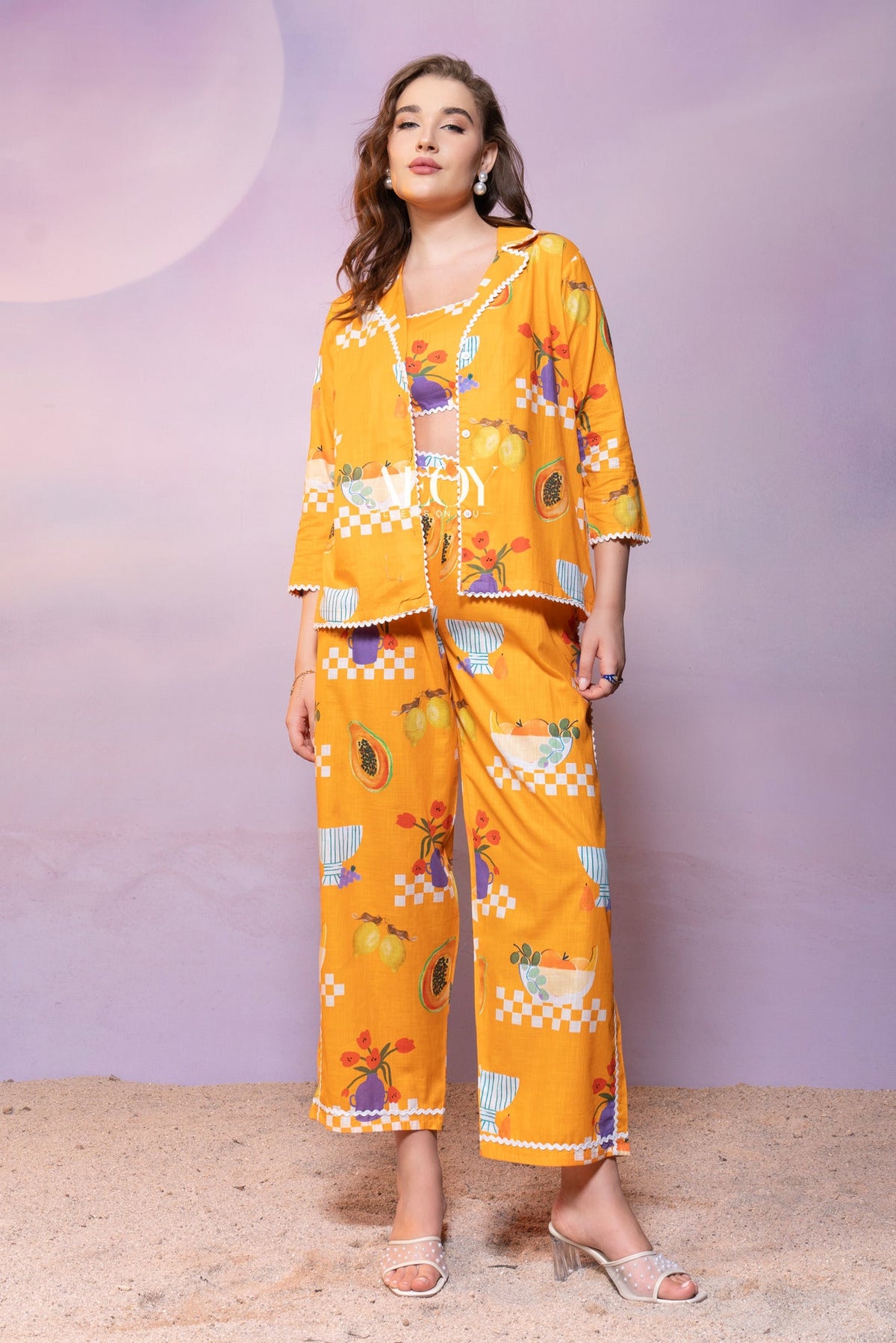 Yellow Printed-Co-ord-Set