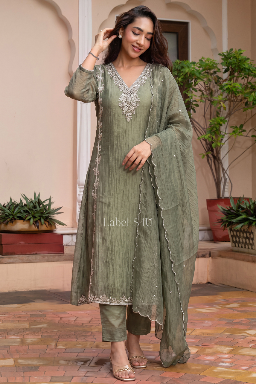 Serenade Tissue Embellished Suit Set