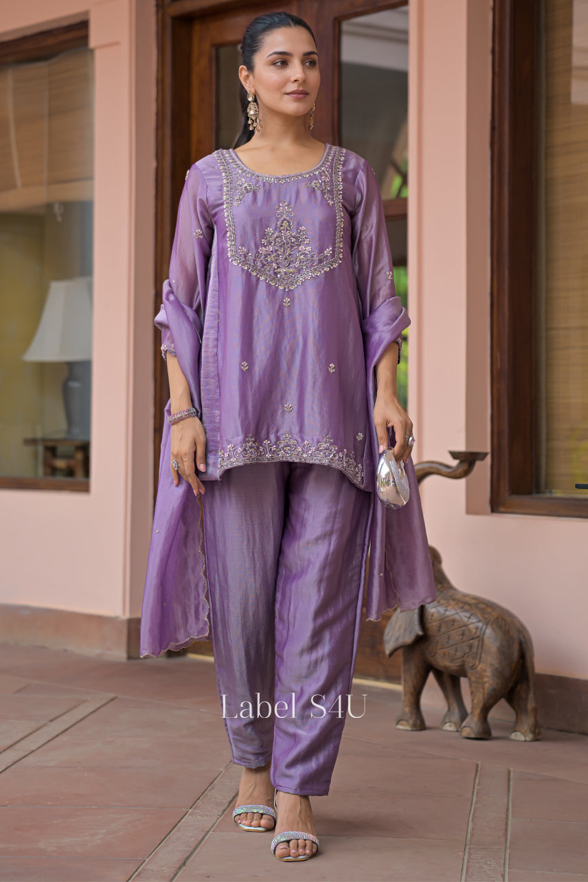 Purple Majesty A-line Suit Set